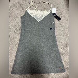 Hollister Grey Chemise with Cream Lace Trim